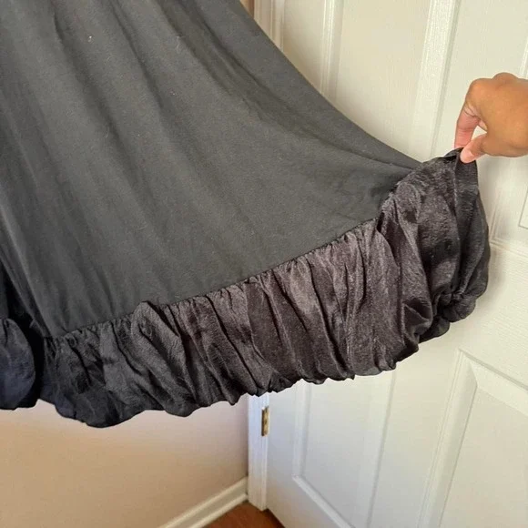 Black Knit Dress with Bubble Hem Medium - Picture 2 of 8